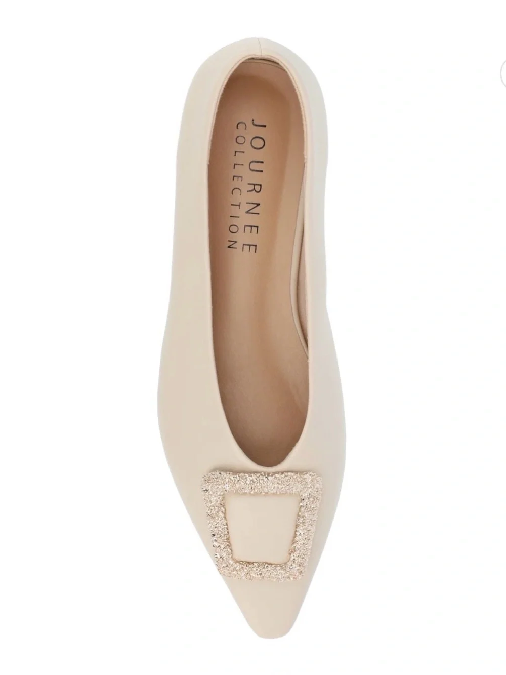 NWT Journee Womens Elowen Slip On Slim Squared Off Pointed Toe Flats